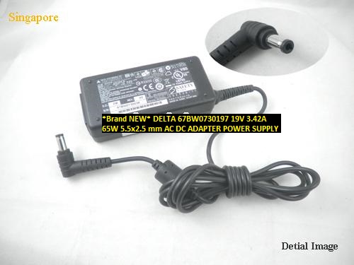 *Brand NEW* DELTA 19V 3.42A 67BW0730197 65W 5.5x2.5 mm AC DC ADAPTER POWER SUPPLY - Click Image to Close